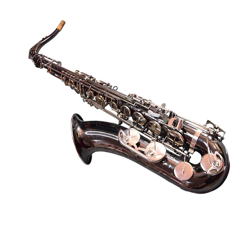 Professional bB Tenor Saxophone Yellow Brass Gold Lacquer Wind Instrument with Full Accessories Adjustable Performance