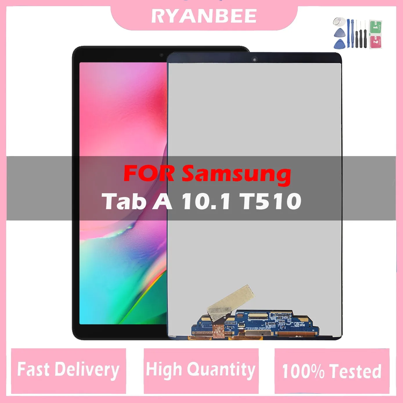 

10,1 "100% протестирован для Samsung Galaxy Tab A 10,1 (2019) WIFI T510 SM-T510 T510N ЖК-дисплей с сенсорным экраном в сборе T515