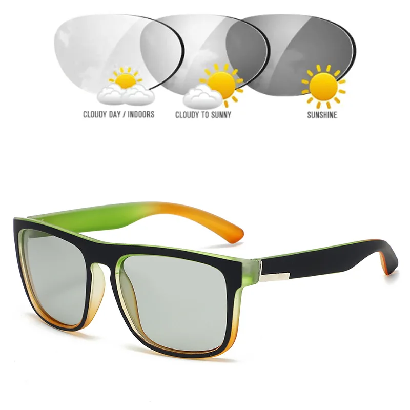 جديد الاستقطاب مربع النظارات الشمسية النساء الرجال نظارات شمسية الإناث النظارات المستديرة اللون تغيير عدسة للذكور الإناث النظارات