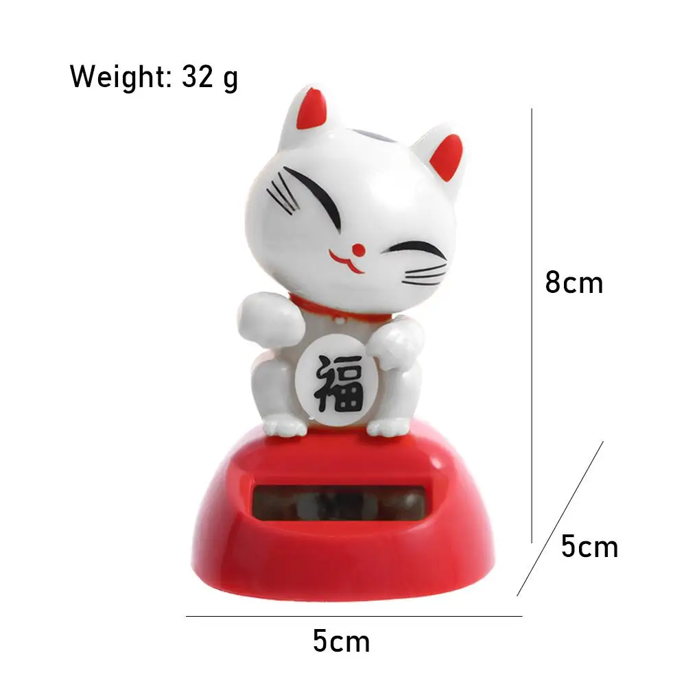 Power Educational Science Toy Car Ornament Shaking Head Swing Doll Lucky Cat Model Toys Dancing Lucky Cat Figure Solar Toys