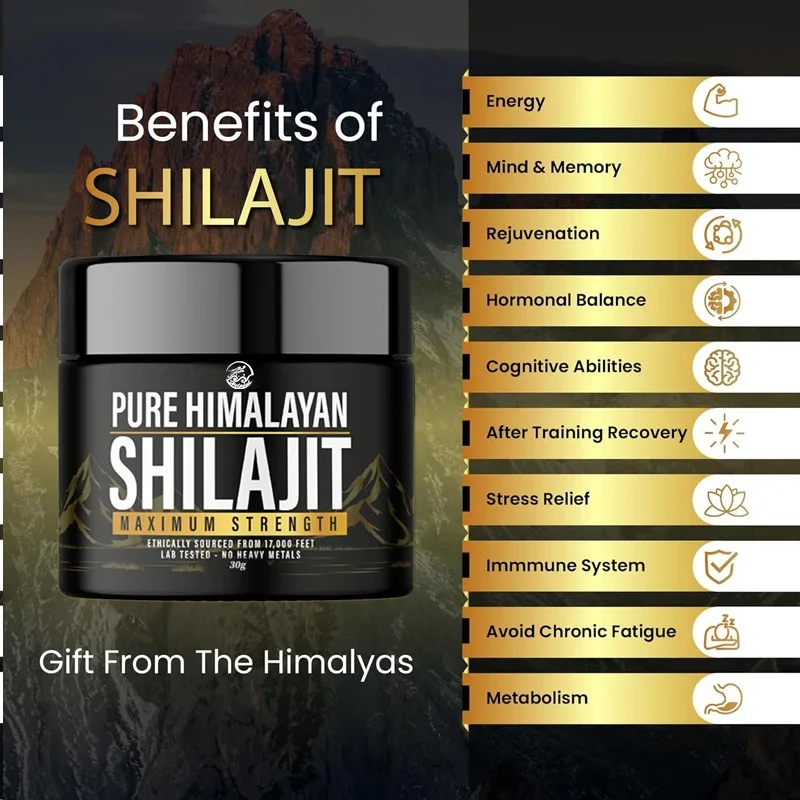 Shilajit natural pure Himalayan organic resin 30g with maximum strength containing over 85 trace minerals, gold grade