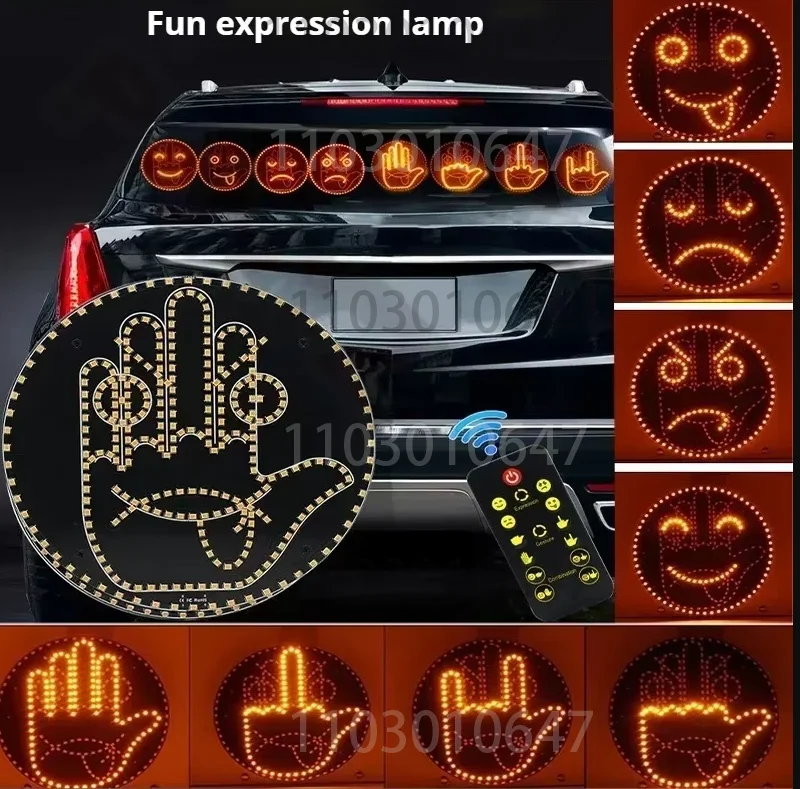 Creative Fun Three Models Gesture Lamp Car Interior Rear Windshield LED Hand Gesture Sign Middle Finger Sign Warning Brake Light