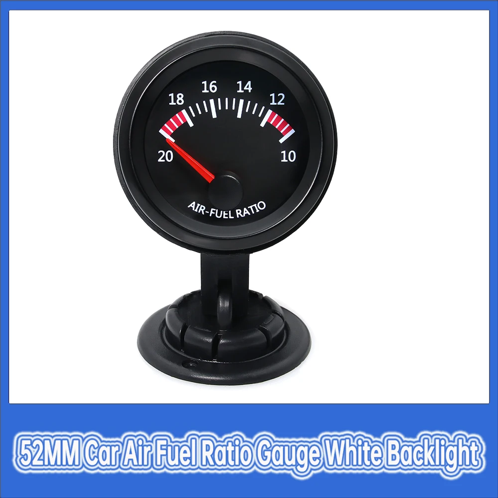 52mm Car Auto Air Fuel Ratio Gauge Car AFR Gauge with With Narrowband O2 Oxygen Sensor White LED Backlight Fit for 12V Car