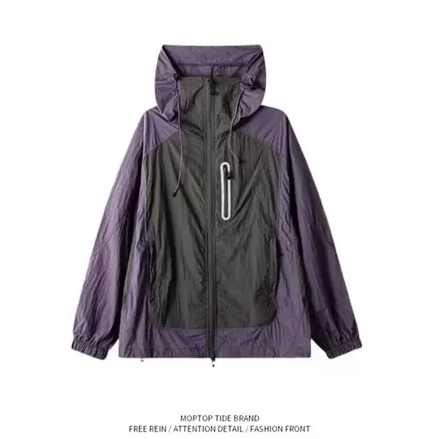 Fashionable Simple Style Men's Jacket Mr. WH Trendy Lazy Japanese Harajuku Style Sun Protection Clothing Youthful Casual Wear