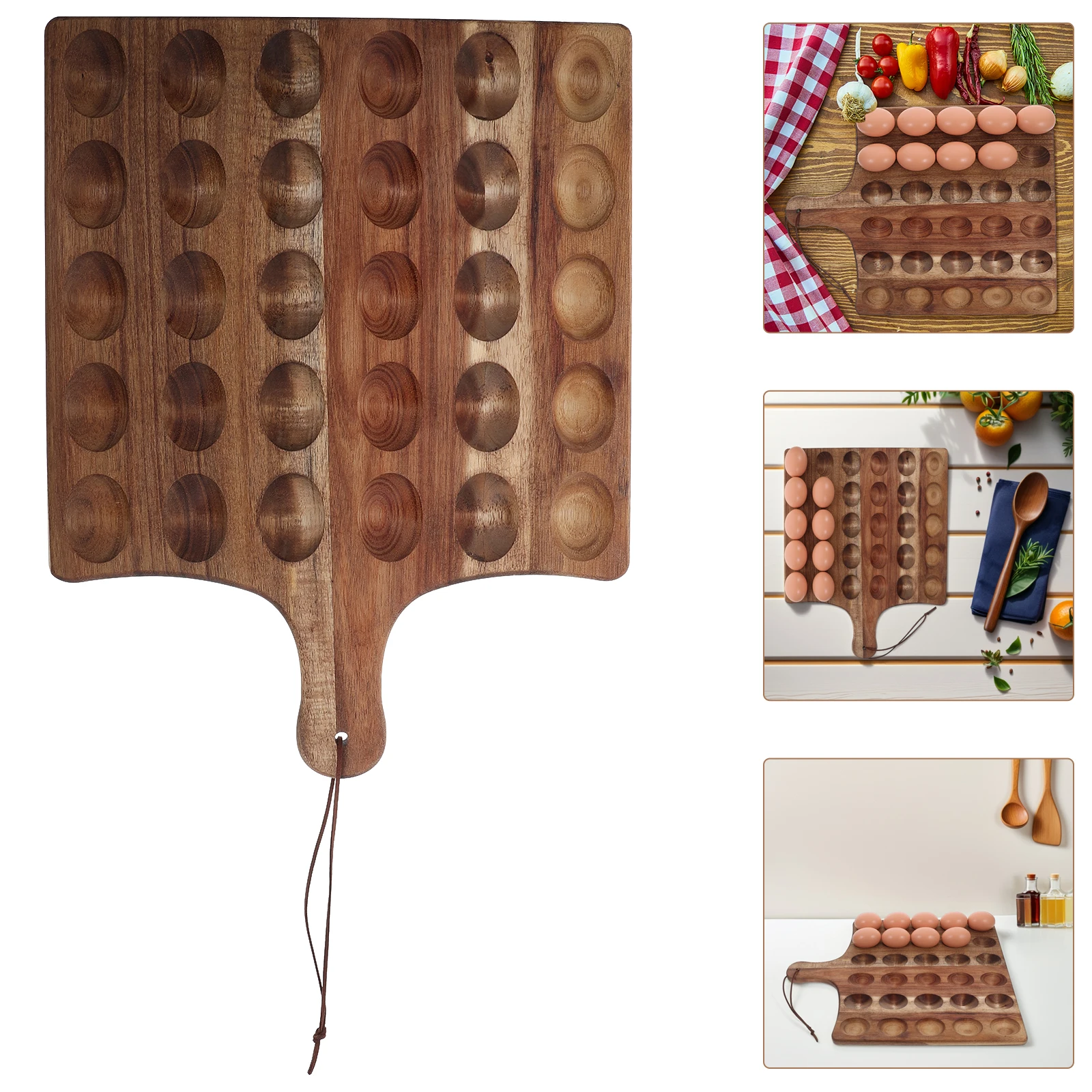

Deviled Egg Tray Wooden Holder Plate Container Platter Serving Tray Egg Dish Organizer Chicken Small Wood Decorative Pan Stand