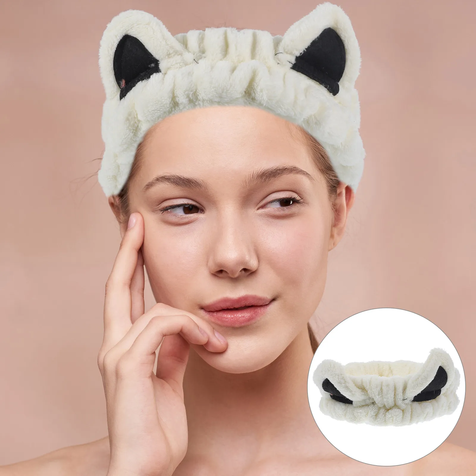 

Повязка для макияжа с кошачьими ушками, эластичная повязка для умывания и ухода за кожей лица, для женщин и девушек