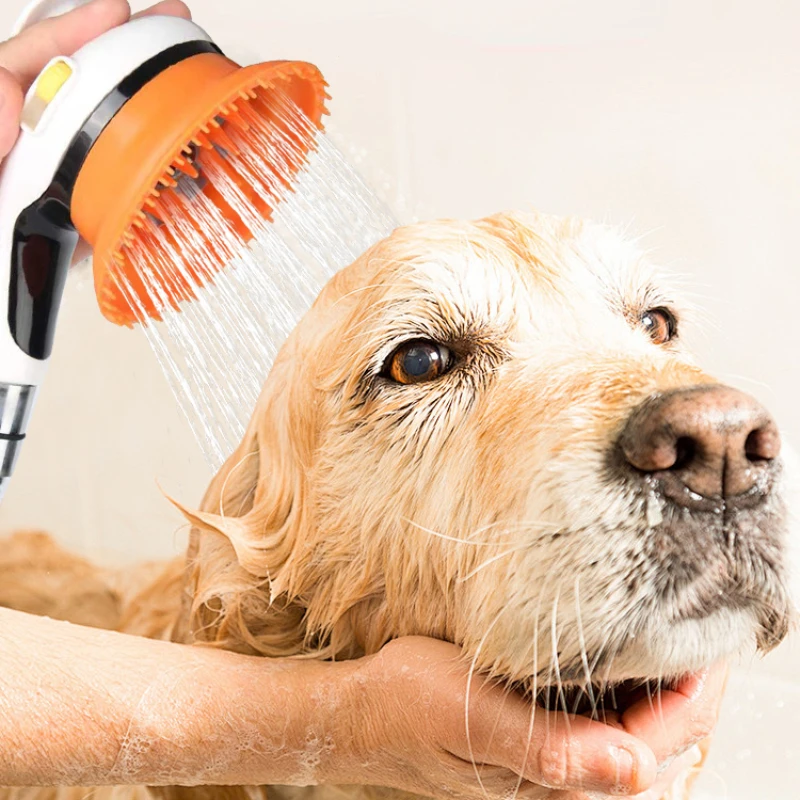 Shower Head Dog Soft Tentacle Massage Bath Head Convenient Dog Cat Cleaning Brush Supplies Pet Shop Dog Grooming Accessories