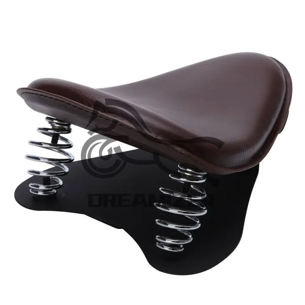 Universal Motocicleta Solo Saddle Seat Cover, Primavera Bracket Base Leather Seat, Honda Rebel CMX250C, Yamaha Virago XV250