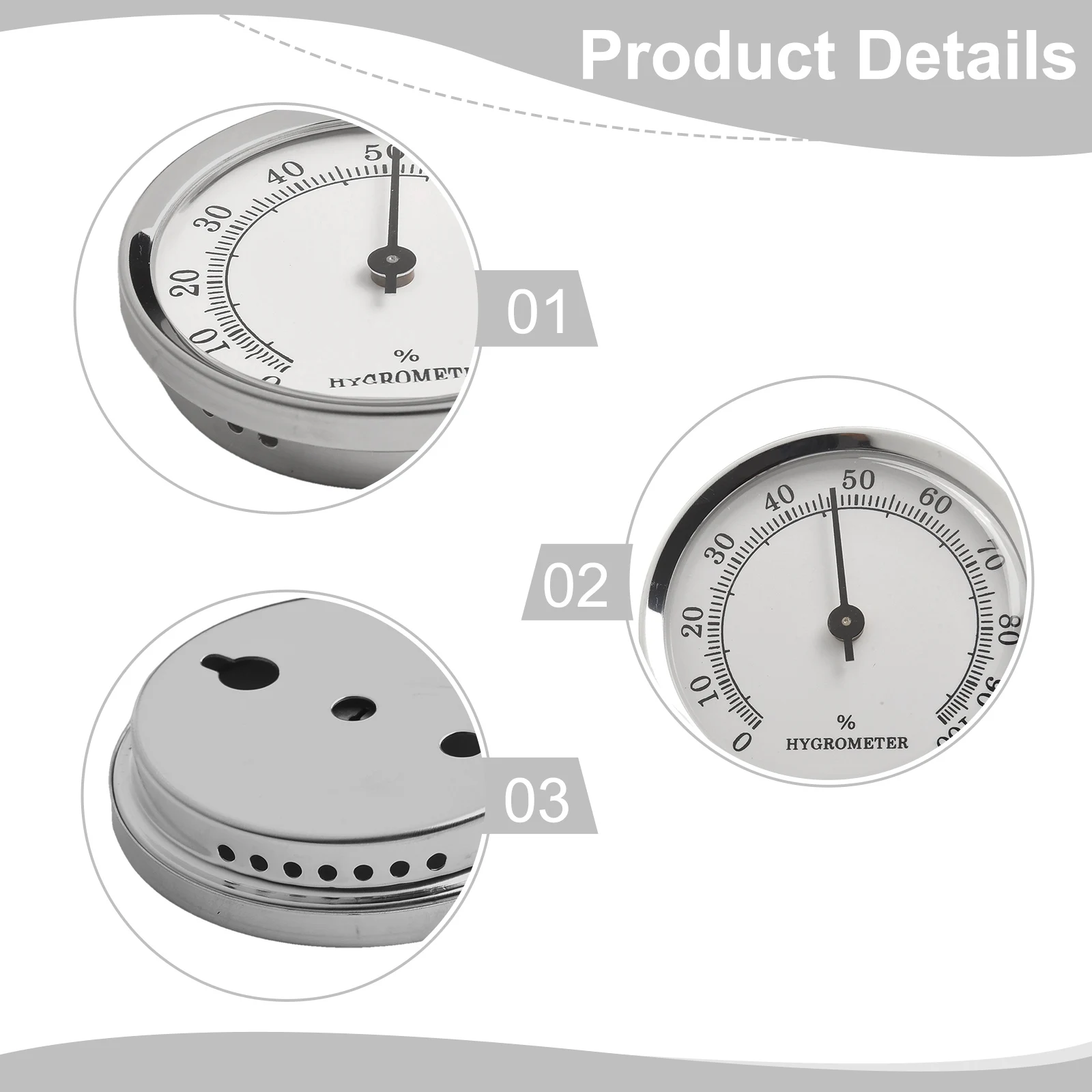 Aluminum Hygrometer High Precision Hygrometer Compact Size Design High Pointer Stability Humidity Measurement 5