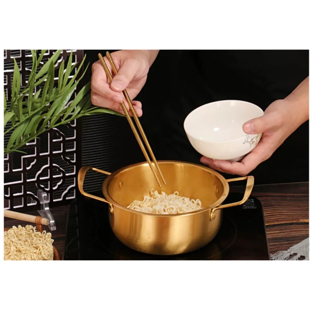 Stainless Steel Korean Ramen Pot Easy To Clean Fast Heating Instants Noodle Pot Non Stick Multi-functional Ramen Cooking Pan