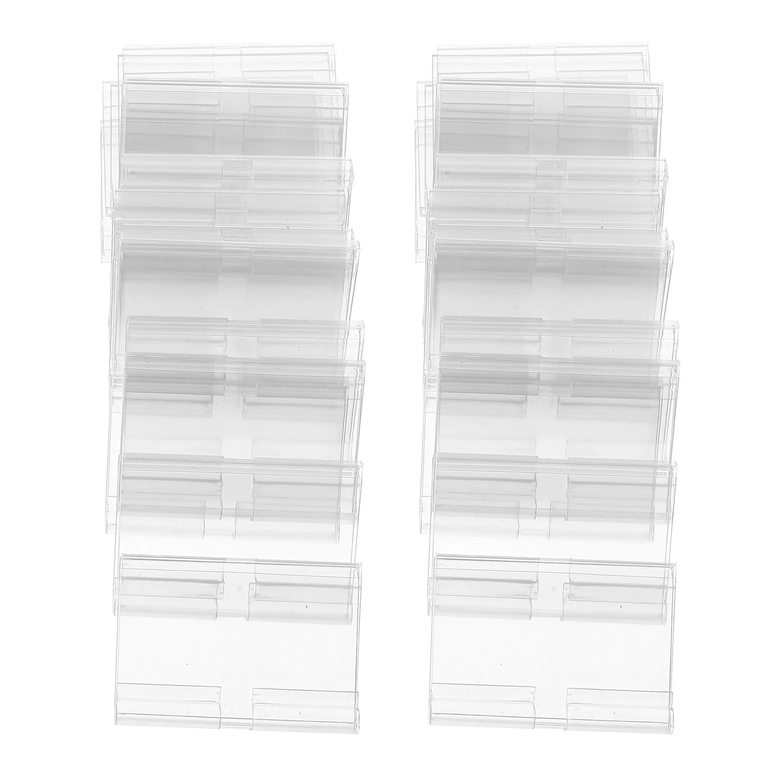 

60Sets Transparent Plastic Label Holders Clips Flexible Clear PVC Sign Clip Holder for Supermarket Shelf Basket Price Tags