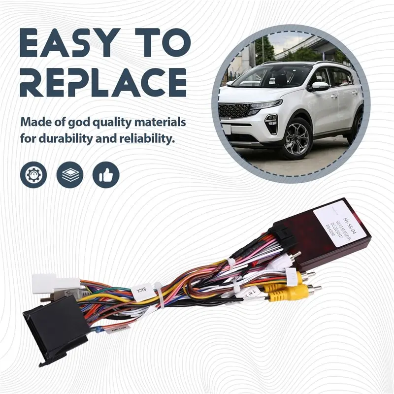 M49K-Power Cable Car 16Pin Wiring Harness Adapter Canbus Box For KIA K7 Carnival KX5 Sonata IX45 HY-SS-04/RP1-HY-002
