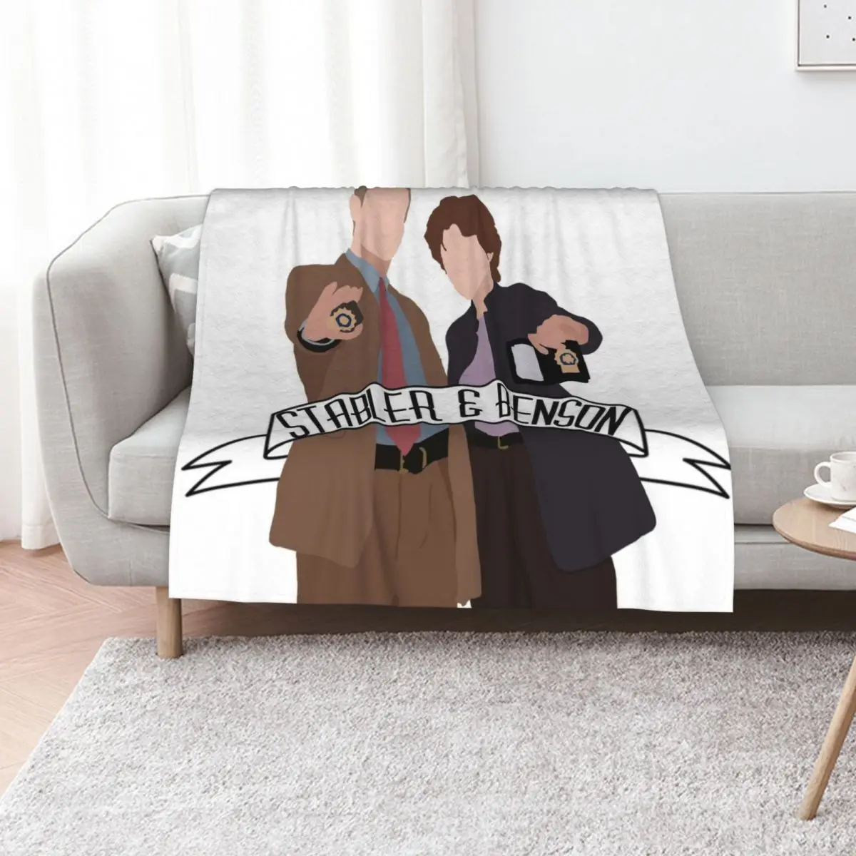 

Detectives Stabler and Benson Throw Blanket Picnic Winter beds Single Soft Plush Plaid Blankets