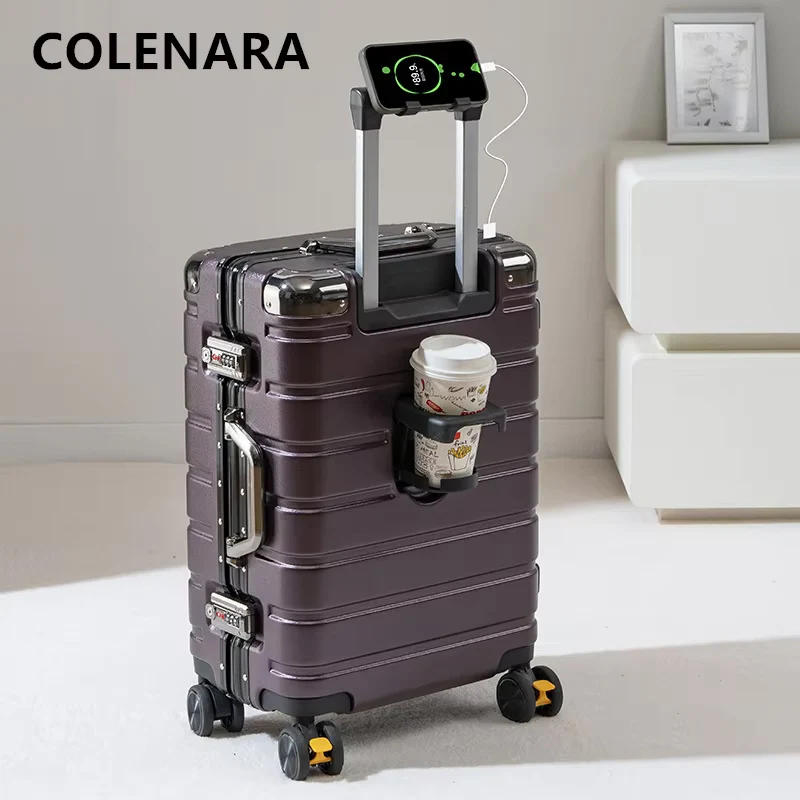 COLENARA High quality suitcase ABS+PC boarding box large capacity trolley case 20