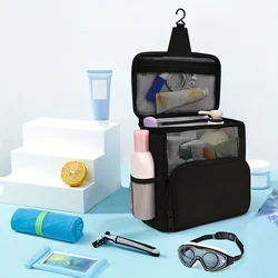 Borsa da toilette da appendere di grande capacità con ganci in metallo Organizer per doccia portatile borsa portaoggetti pieghevole portatile borsa da bagno da uomo rasoio