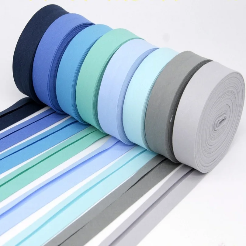 25mm (1“) width Bias Tape 100% Cotton Extra Soft for Baby Cloth Skin-friendly Fablic Bias Binding Tape Ironed Folded 12 yards