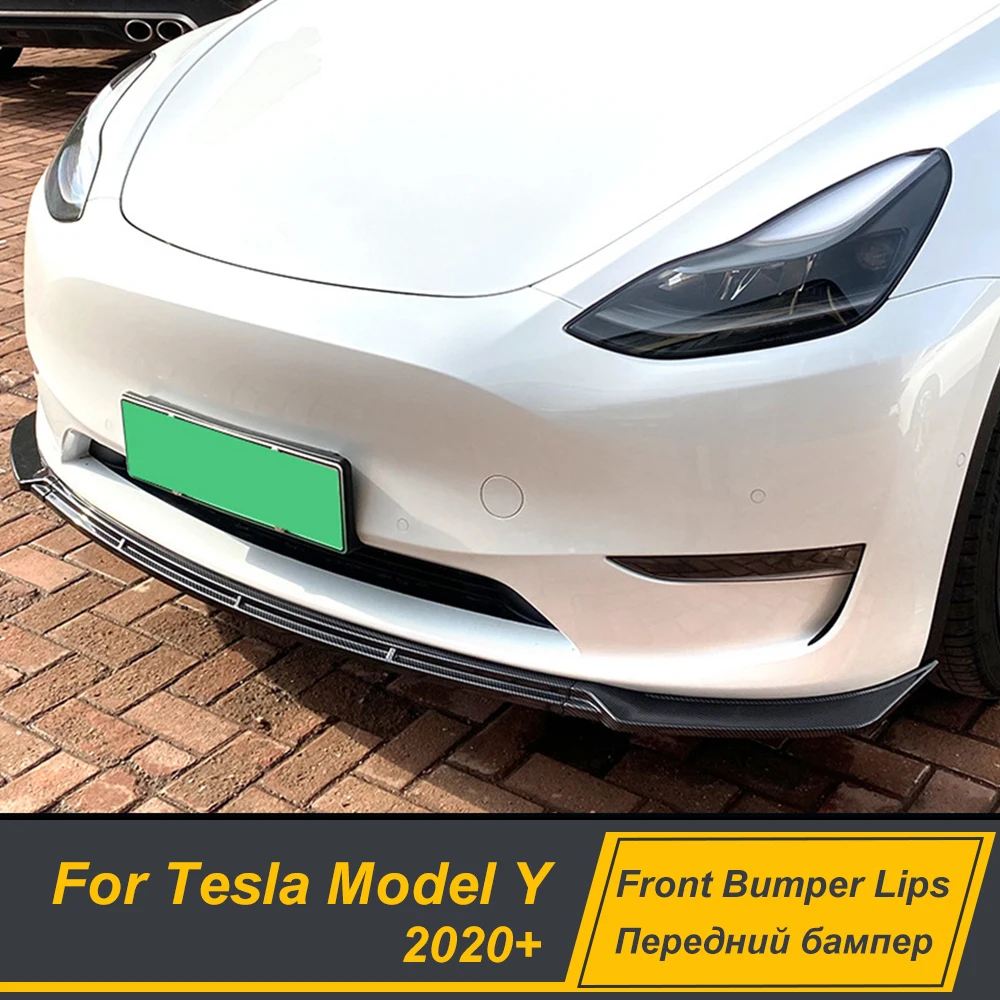 

For Tesla Model Y 2020-2023 Front Bumper Splitter Lip Chin Spoiler Diffuser Body Kit Protector Guard Exterior Accessories Parts