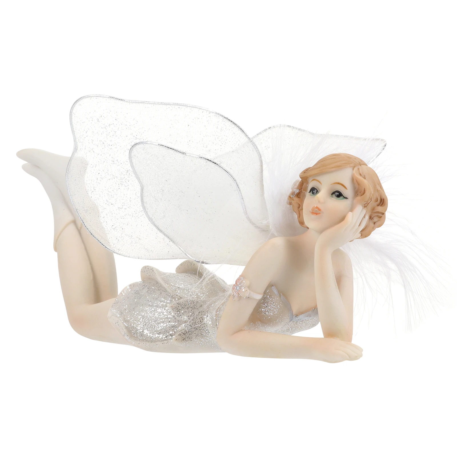 

1Pc Resin Flower Fairy Ornaments White Dashboard Decorations Cute Desk Accessories Miniature Fairies Living Room Ornaments