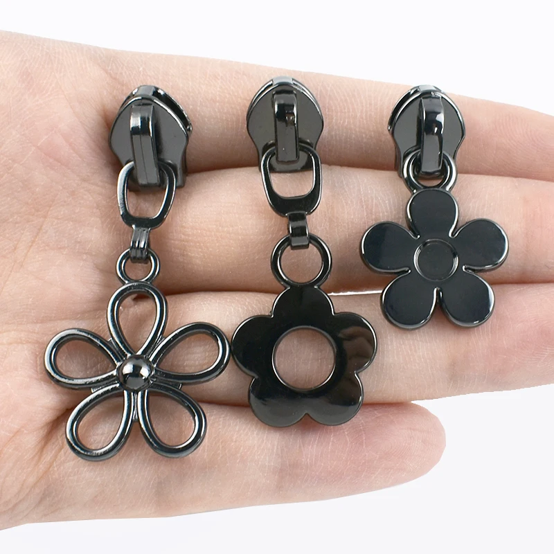 

20/30Pcs 5# Flower Nylon Zipper Puller Sewing Bag Pocket Zippers Head Clothes Jacket Zips Slider Replace Repair Kits Accessories
