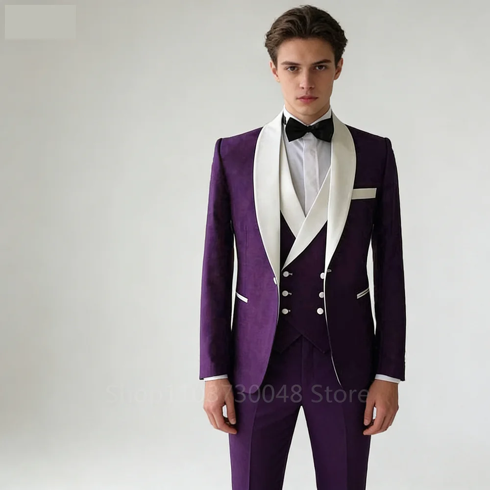 

Мужской свадебный костюм-тройка Slim Fit: пиджак, жилет и брюки для жениха и шаферов