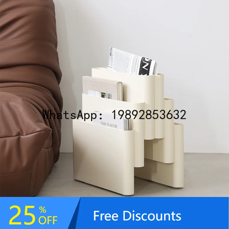 

LYY Nordic Creative Home Bookshelf Vintage Floor Magazine Rack Bookshelf Plastic Photo Base Props