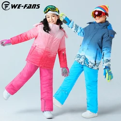 Traje de esquí térmico impermeable para niños y niñas, chaqueta de calidad para adolescentes, pantalones de esquí, ropa de Snowboard, deportes al aire libre