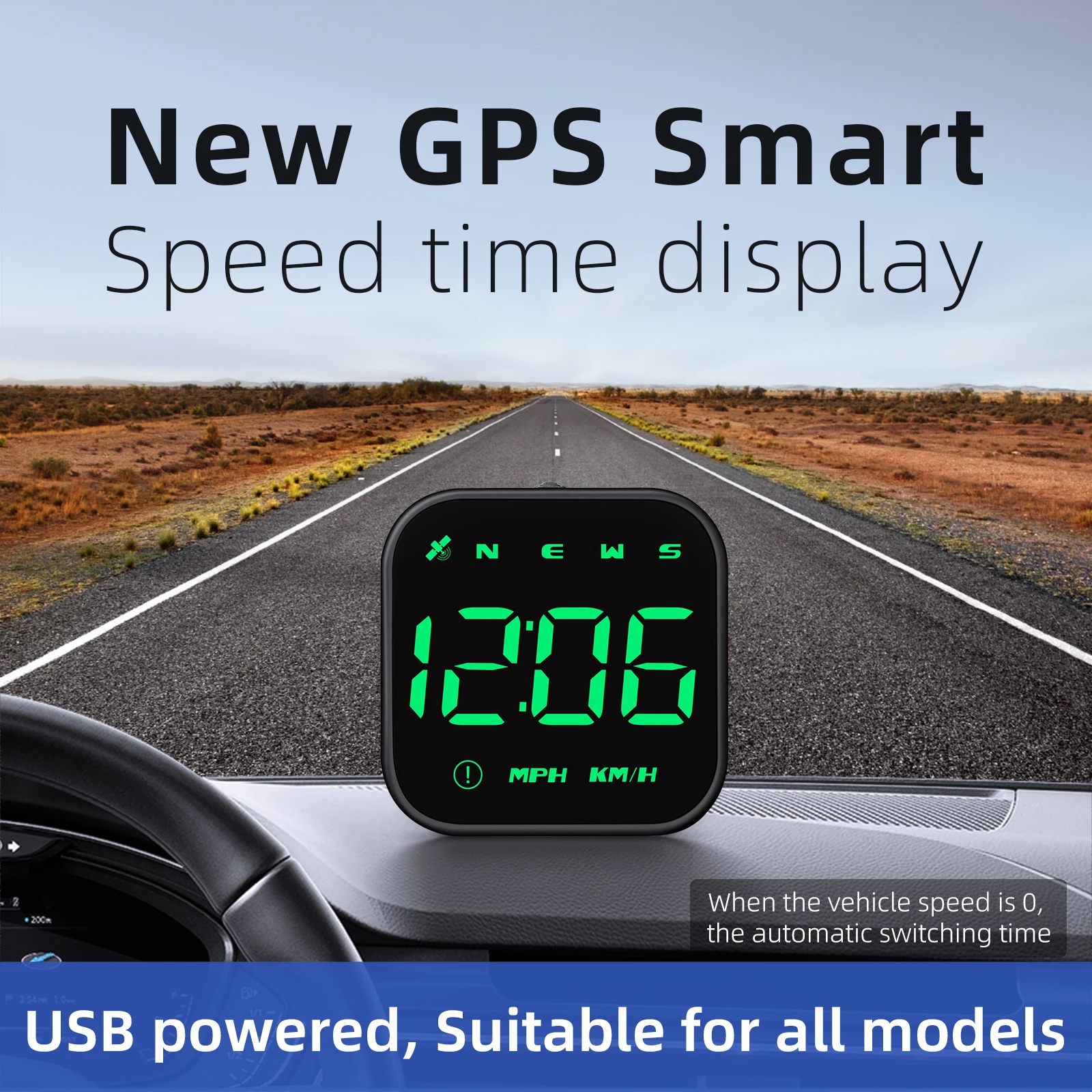

Universal G4s-green Head Up Display LED Auto Speedometer Smart Digital Alarm Reminder GPS HUD Car Accessories for All Car