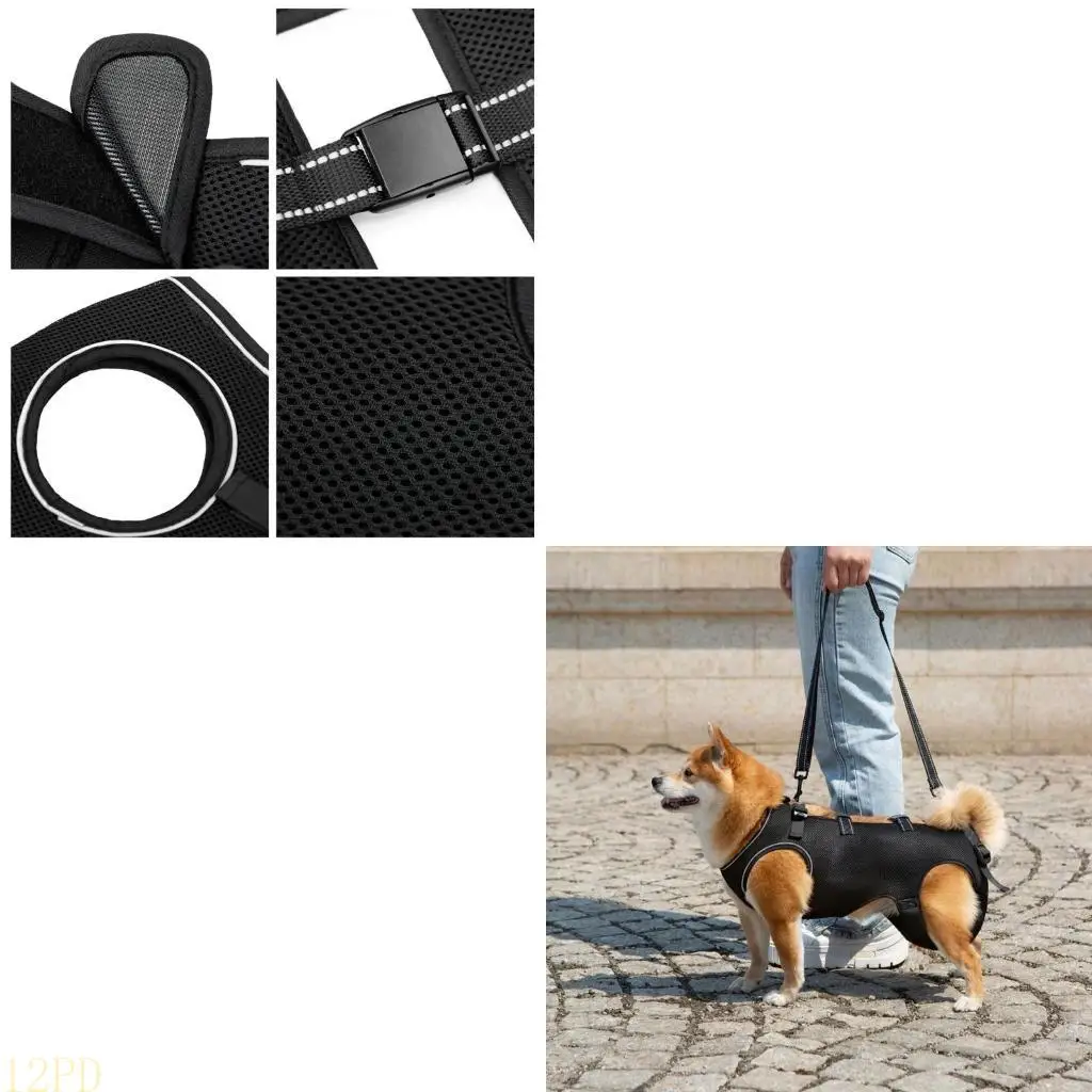 12PD Dog Mobility Aid Harness With Reinforced Padding For Pet Dog Rehabilitation NonChoking Lift Slings for Elderly Pet Dog