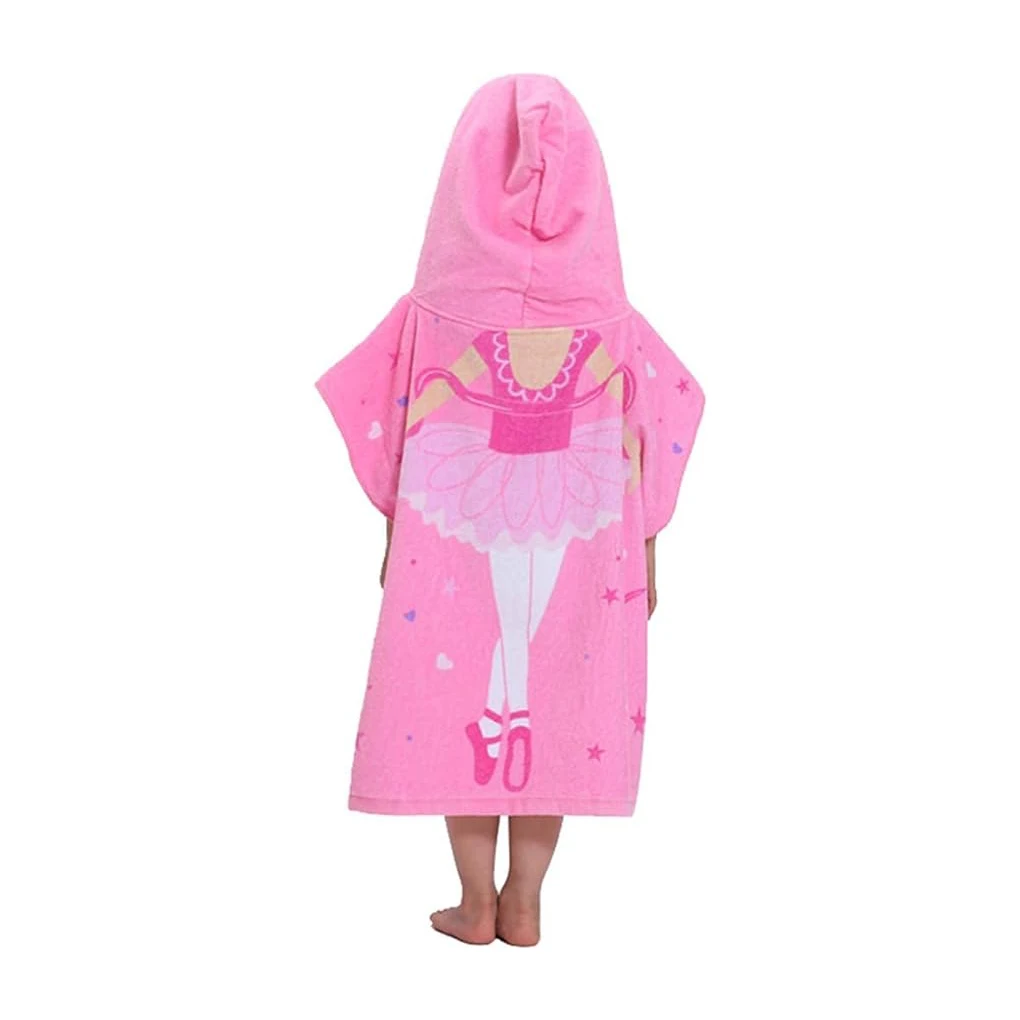 Zachte en comfortabele kinderbadhanddoeken met capuchon gemaakt van katoen Kinderbadponcho met capuchon roze