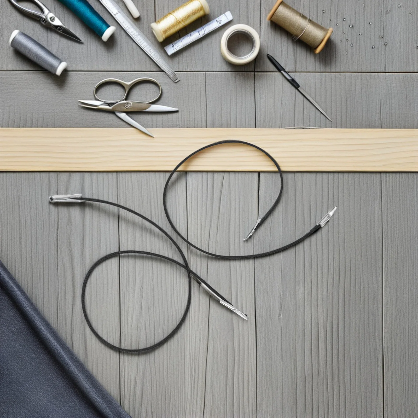 100pcs Barbed Elastic Cord Black Stretchable Rubber Bands For Mask Making Craft Binding String Diy Hat Chin Strap Replacement