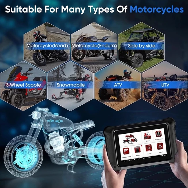 Full System Motorcycle Diagnostic Tool MT700, Professional Scanner for Maintenance Repair and Fault Code Troubleshooting