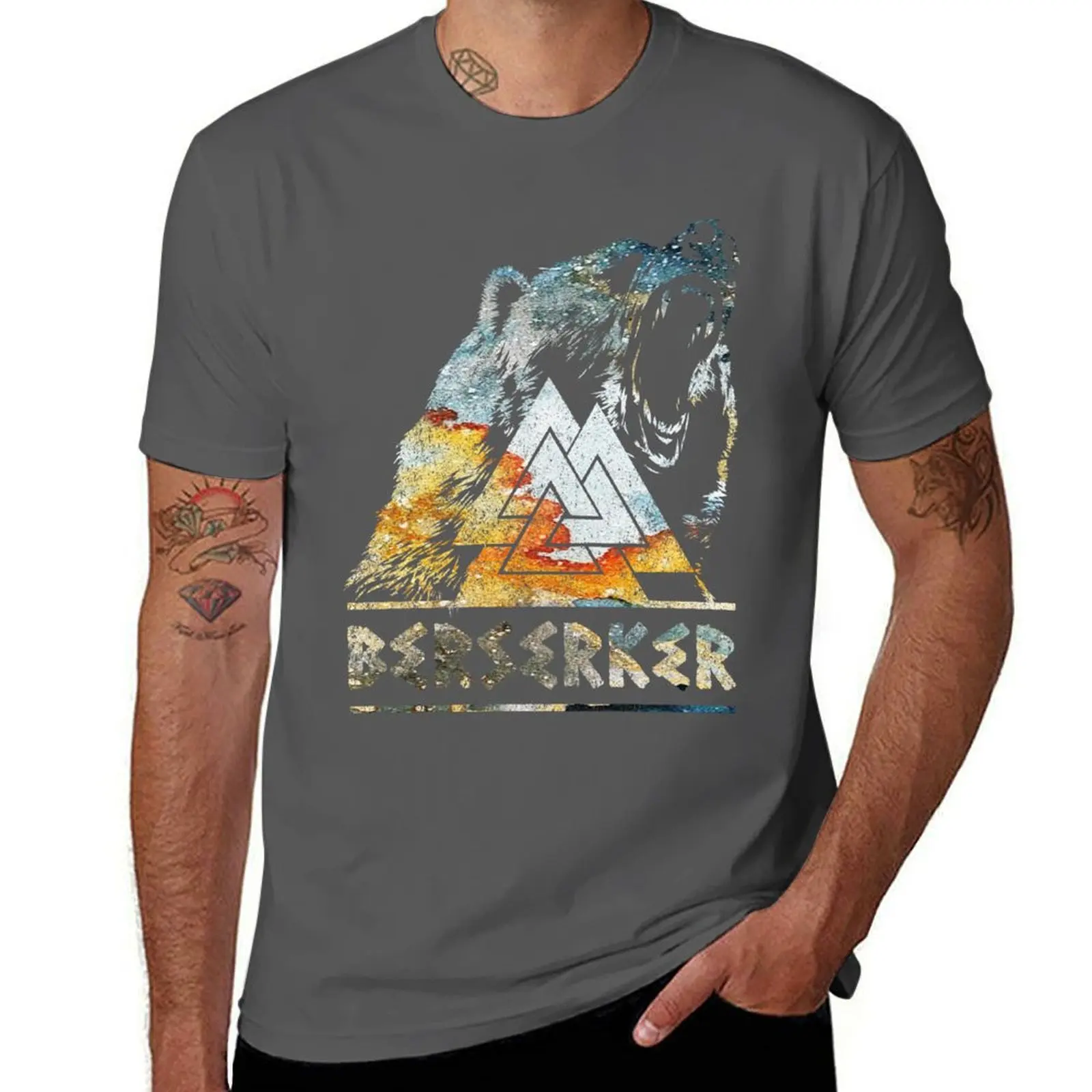 Berserker Viking Valknut Viking Viking Symbol T-Shirt funny t shirts cotton man t shirt summer funny