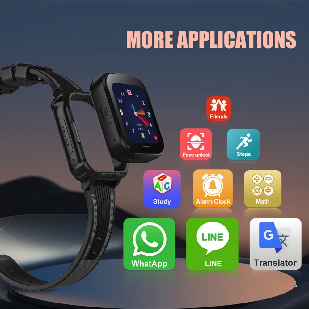 GPS WIFI LBS Sim Card Smart Watch Geo-fence SOS 2-way Phone Call Voice Text Message Remote Monitor Video Call VOLTE Smartwatch