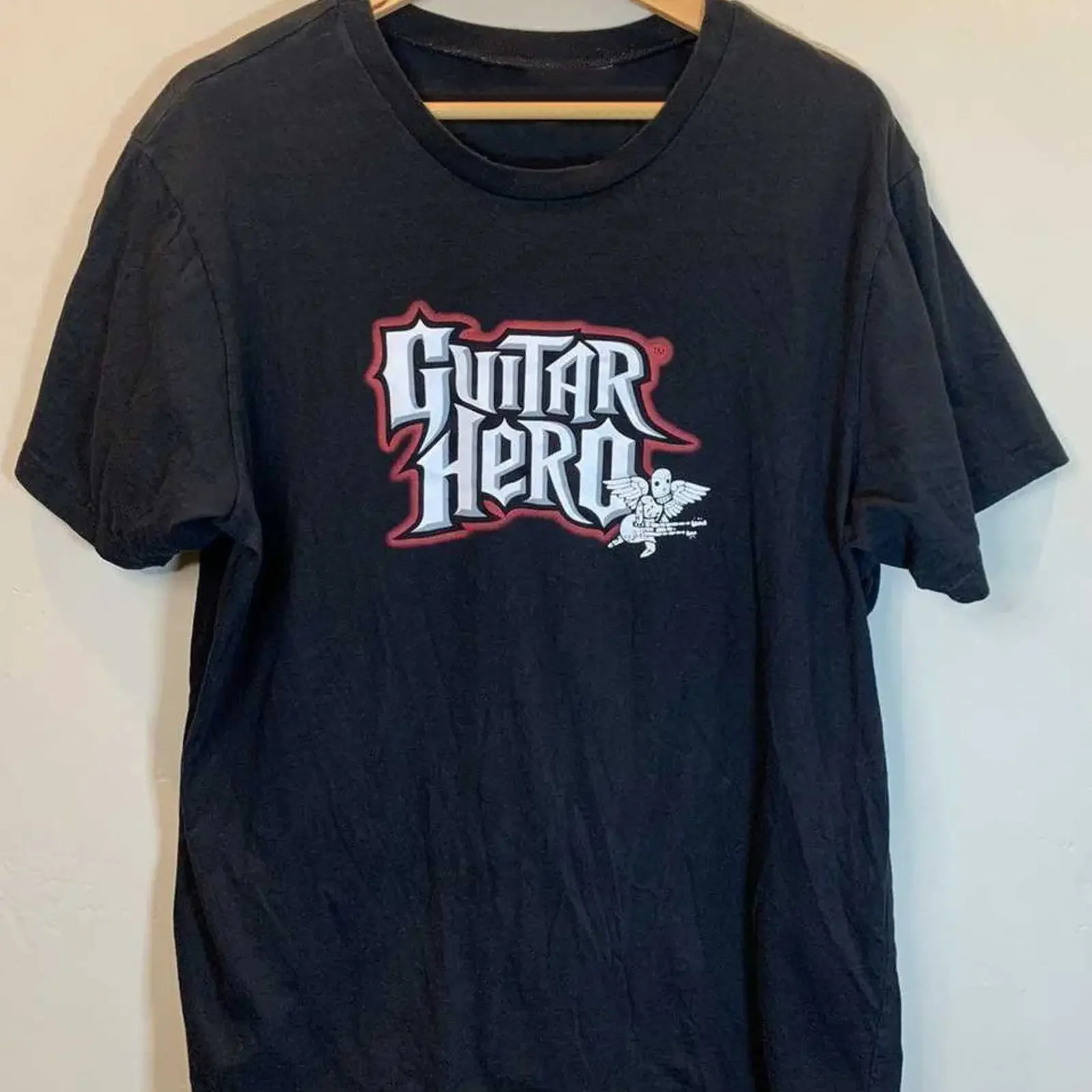Vintage 2005 Guitar Hero Video Game Music S 5XL T Shirt ILS267 vintage Washed Slightly graphic Versatile streetwear Casual