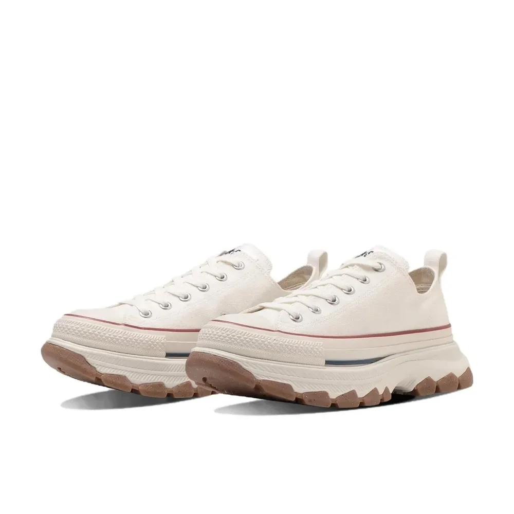 Converse All Star Trekwave Sapatos de lona de cano baixo antiderrapantes, resistentes ao desgaste e com absorção de choque, estilos masculinos e femininos, branco