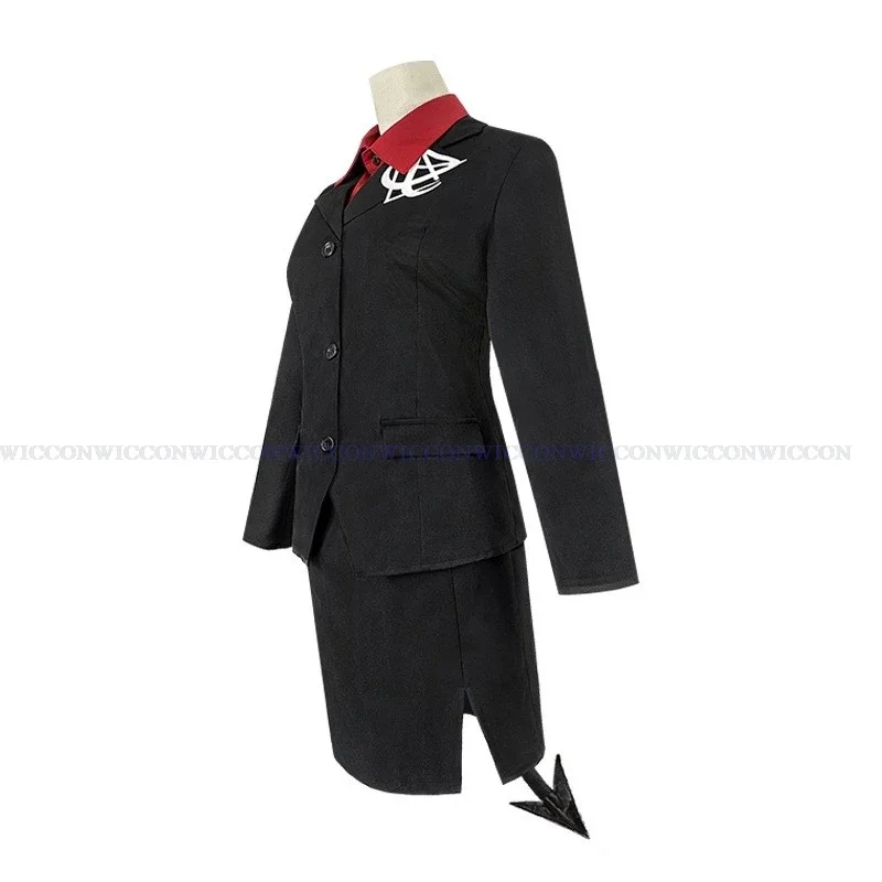 Juego Helltaker el lujurioso demonio modous Cosplay disfraz trajes para mujeres hombres peluca adulto JK uniforme medias de cola Halloween