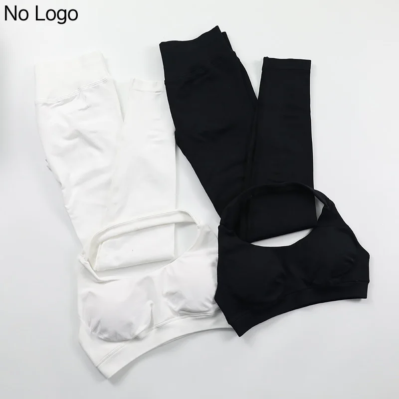 Women Workout Suit Halter Sports Bra Matching High Waist Scrunch Leggings 2 Piece Yoga Set Female Seamless Fitness Gym Clothes