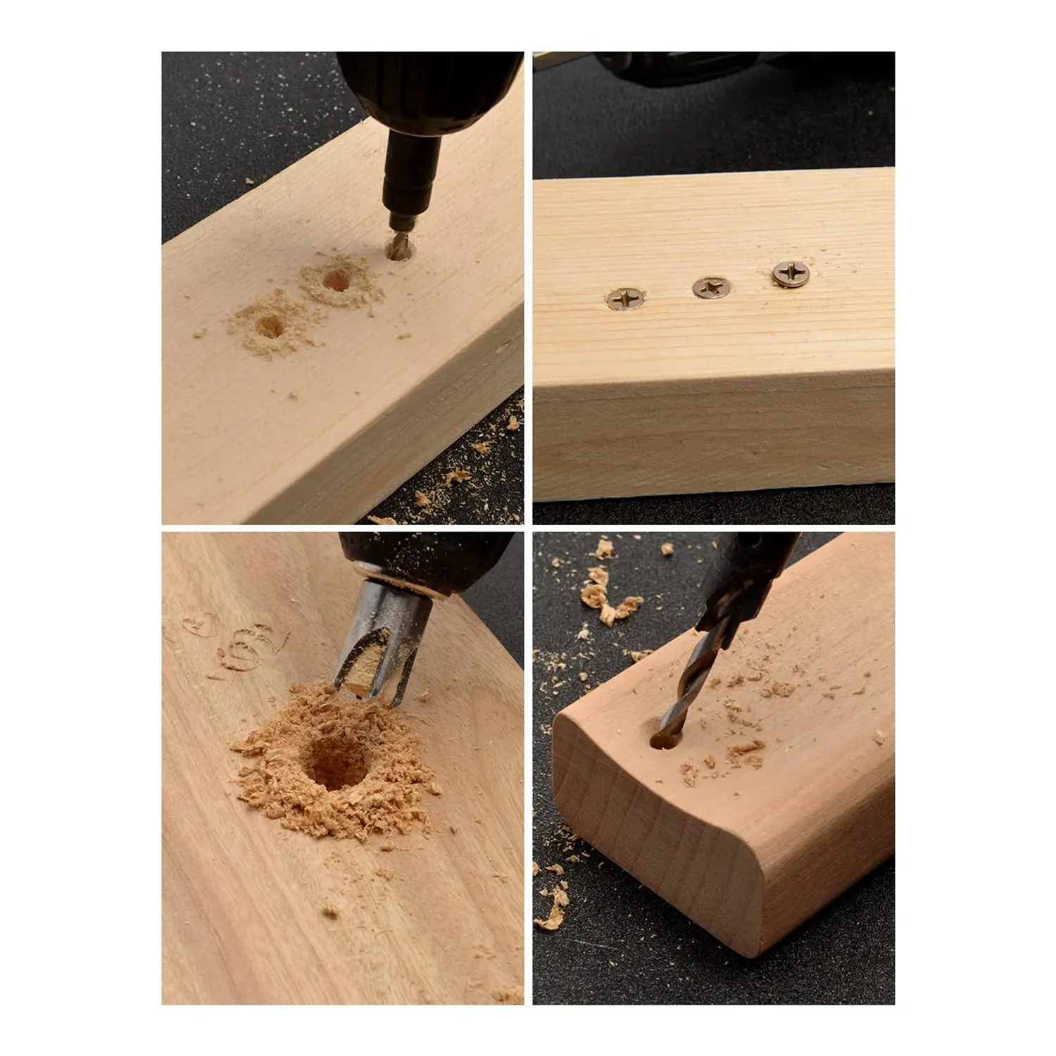 Набор сверл с зенковкой, инструменты для деревообработки с регулируемой фаской на отверстиях для раковины с шестигранным хвостовиком 1/4 дюйма