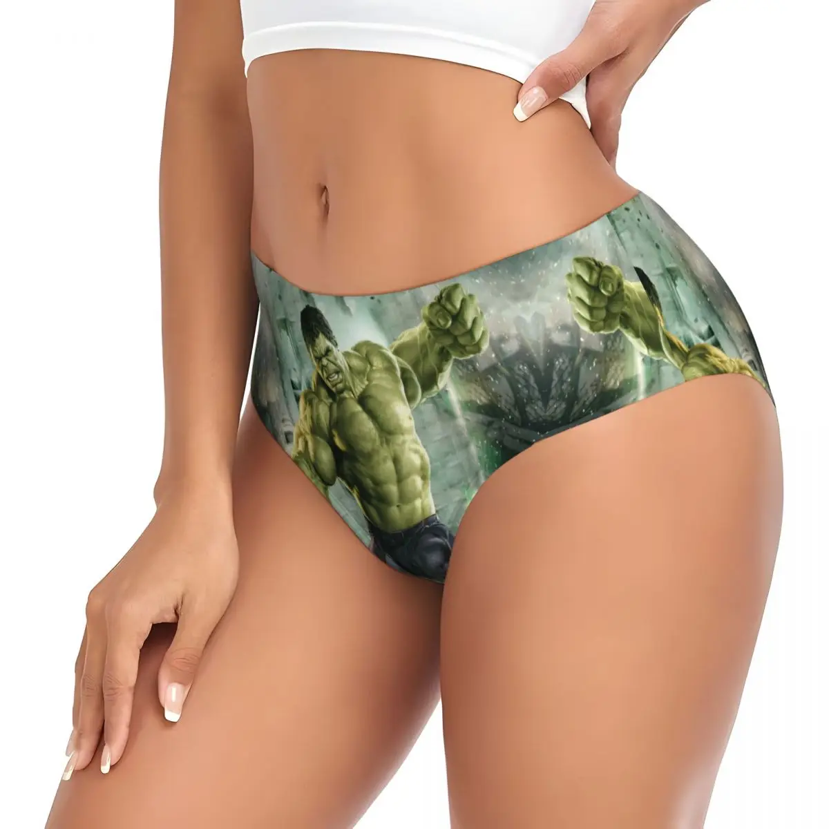 Mujeres personalizadas The Increíbles películas de Hulk bragas ropa interior femenina estiramiento calzoncillos clásicos calzoncillos