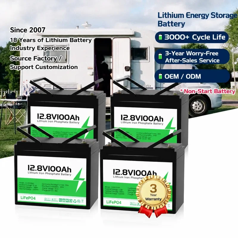 for Lead to Lithium Battery 12.8V 100Ah Iron Phosphate Solar Photovoltaic Energy Storage 24V 100Ah Lithium Battery