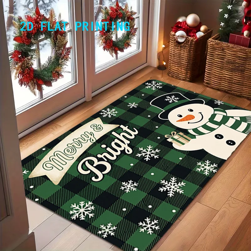 Snowflake Five Gnomes Gift Christmas Dish Drying Mat Water Absorbent Counter Pad Quick Dry Table Mat For Xmas Kitchen Decor