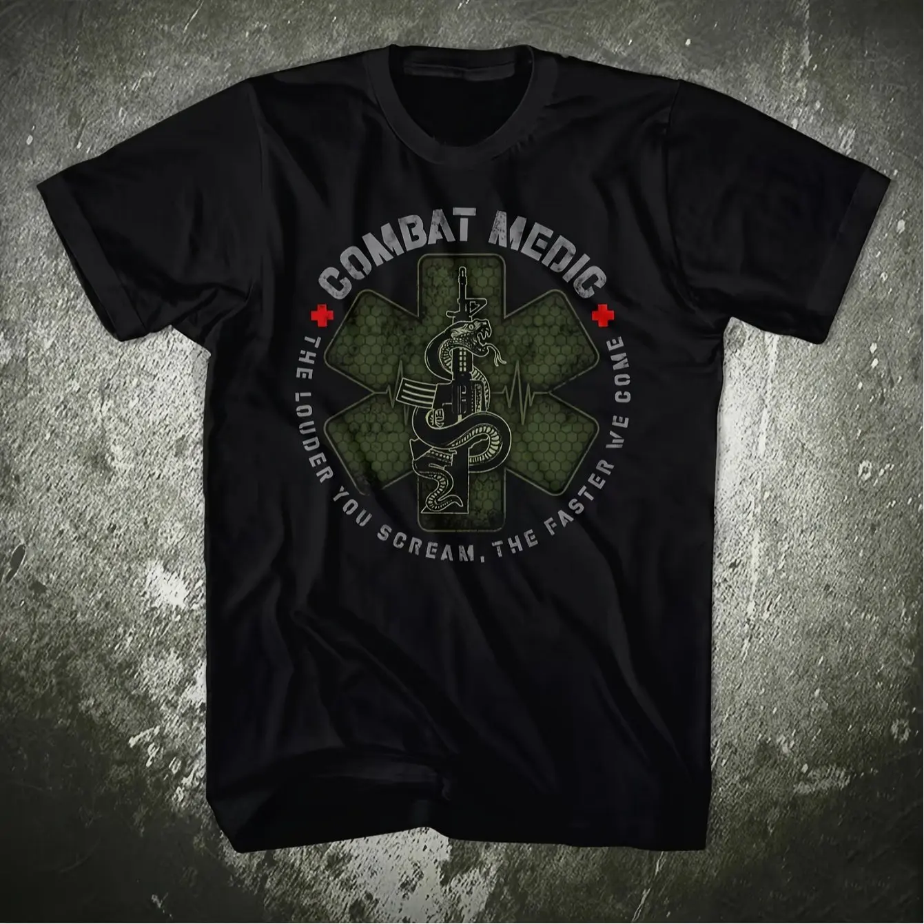 Combat Doctor T-shirt round neck short sleeve design suitable for all seasons graphic Couple's street style for all seasons