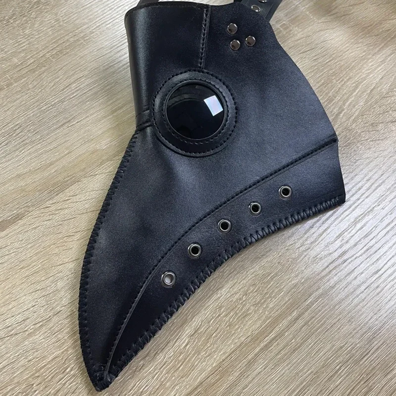 Masque de Médecin de la Pandémie en Caoutchouc Noir pour Halloween, Latex à Gaz Steampunk, Accessoire de Cosplay pour Enfant et Adulte