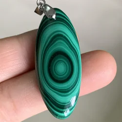 Natural Green Malachite Pendants Women Men Big Horse Eye Beads Necklaces Chrysocolla Gemstone Fashion Jewelry 925 Silver AAAAAA