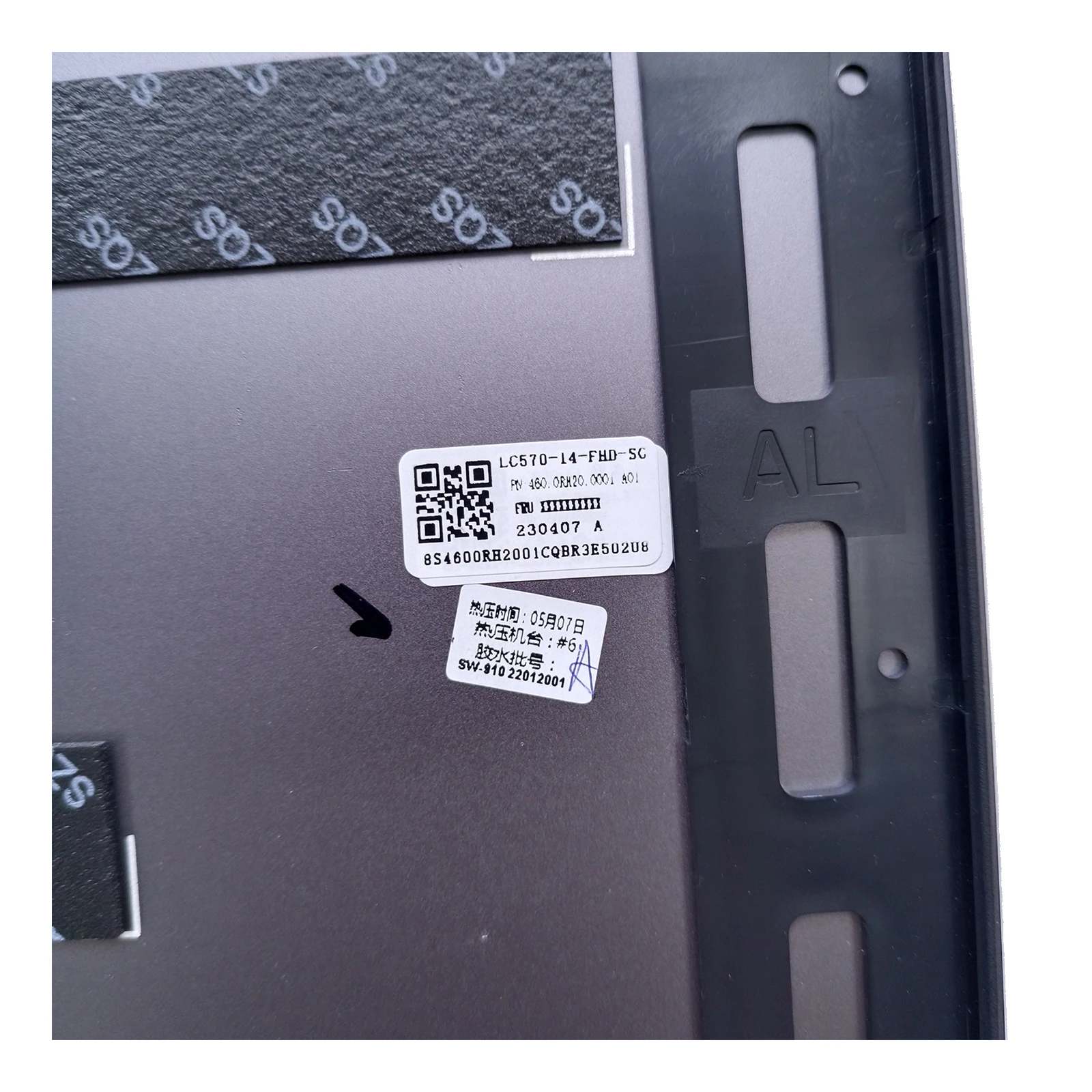 LWL Laptop-LCD-Oberabdeckung für Lenovo Ideapad Flex 5 14IAU7 82R7 5CB1H79870, Rückseite, Grau, Neu