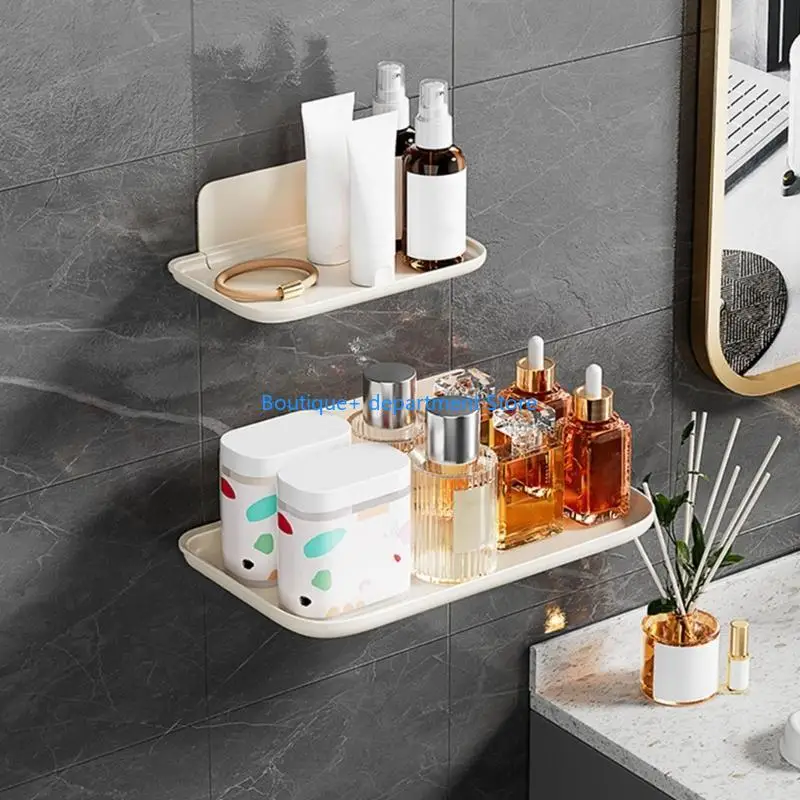 E1PD Bathroom Shelf No Drilling Required Adhesive Shower Storage Rack Sturdy Shampoo Holder for Kitchen and Bathroom
