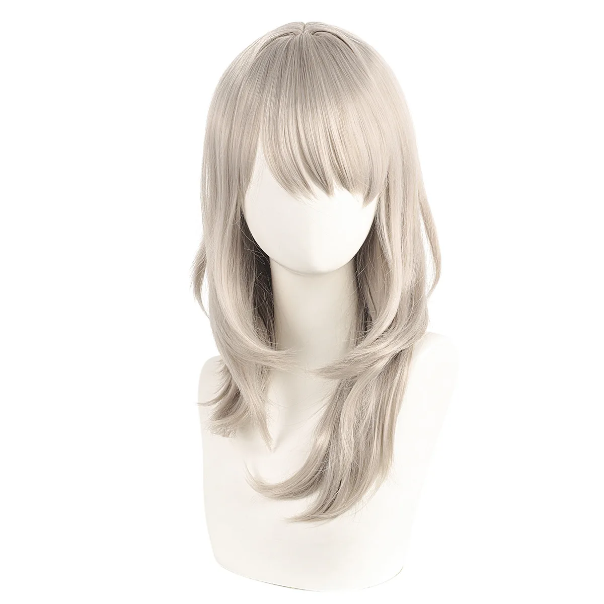 Long Straight Synthetic Wig Natural Ash Blonde Cosplay Hair for Women Anime Girl Costume Daily Party Heat Resistant Fiber