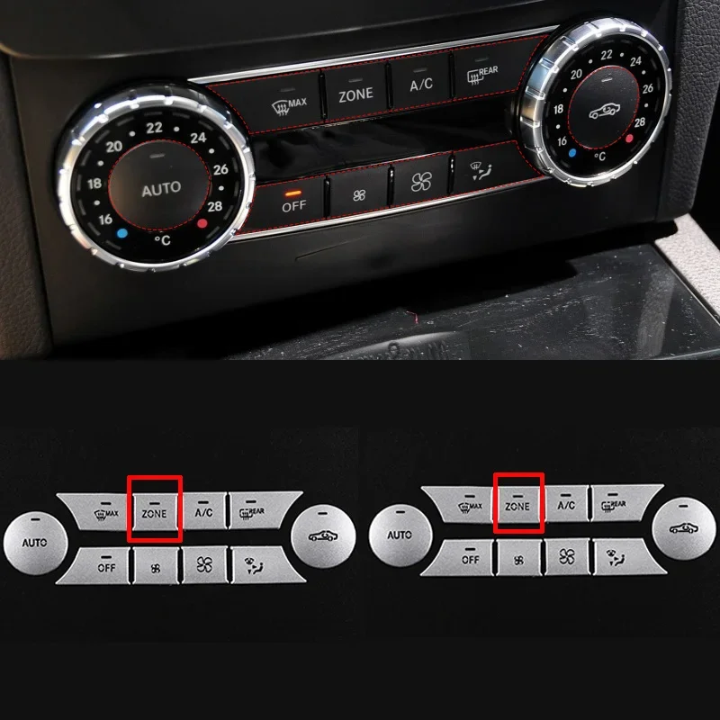 

Наклейки для интерьера, Стайлинг автомобиля, наклейка на кнопку центрального управления кондиционера, подходит для Mercedes Benz C Class GLK W204 GLK 260 300