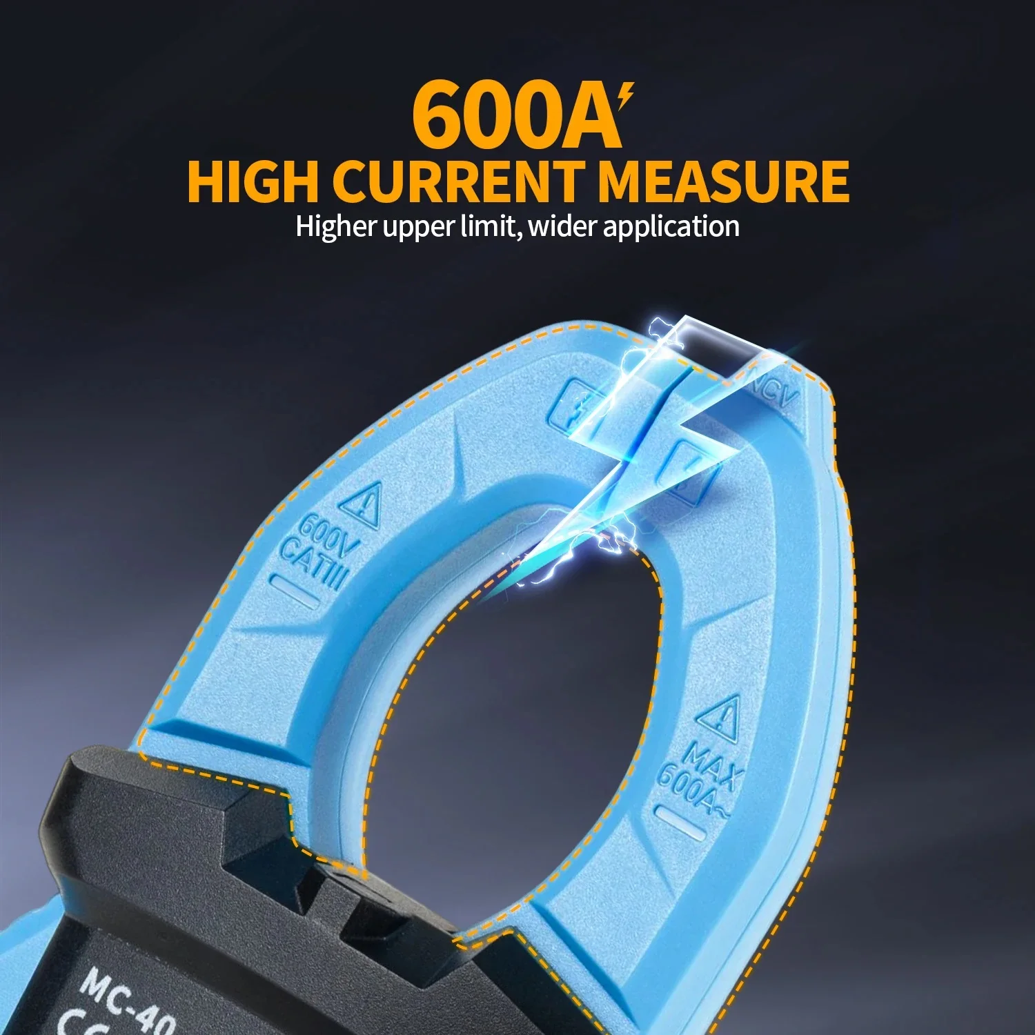 FNIRSI MC-40 Digital Clamp Meter AC DC Voltage 600V AC 600A Current Tester Diode NCV Ohm Test 6000 Counts True RMS Auto Range