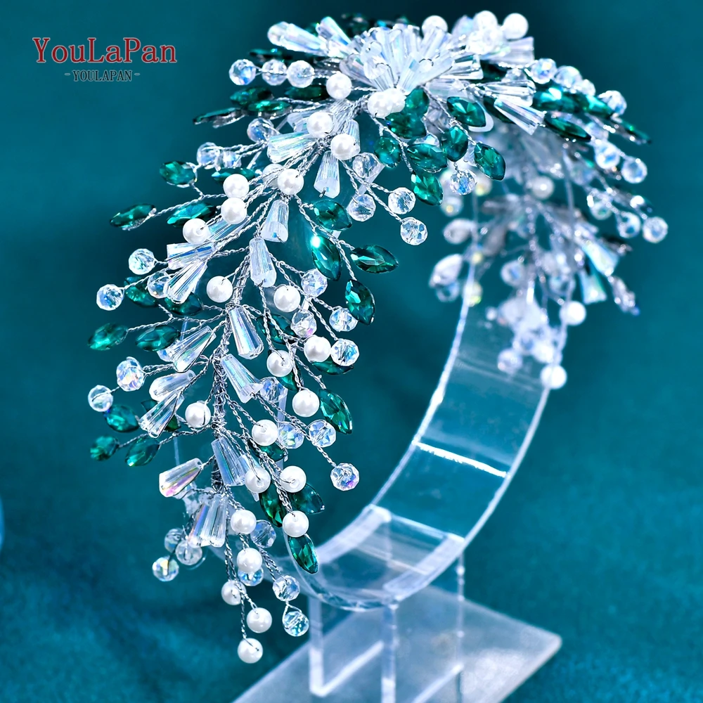 

YouLaPan Elegant Rhinestone Headband Crystal Bride Bridesmaid Headwear Wedding Headpiece Handmade Party Hair Jewelry HP922